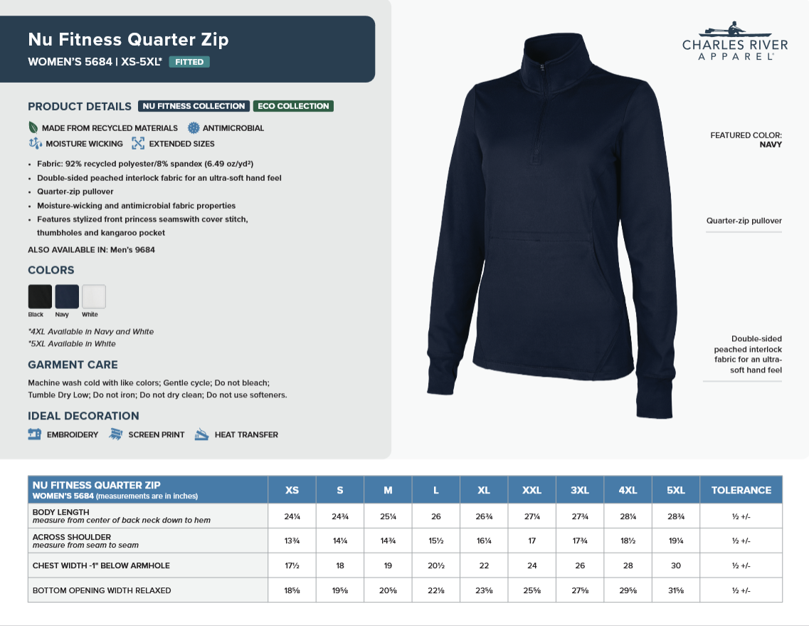 Charles River Women's Nu Fitness Pullover with mSupply Logo