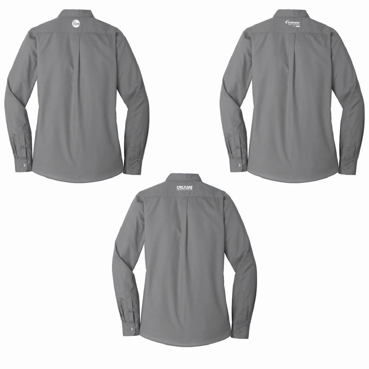 Port Authority Women's Long Sleeve Poplin Shirt with TA Gentry Logo