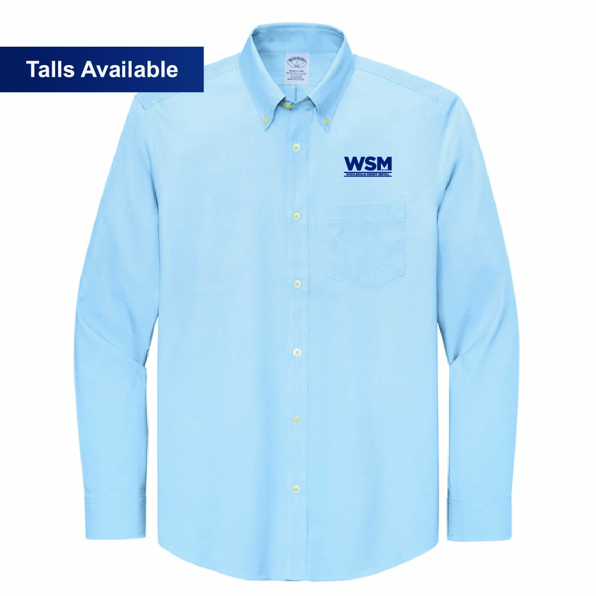 Brooks Brothers Men's Pinpoint Long Sleeve Shirt with WSM Logo