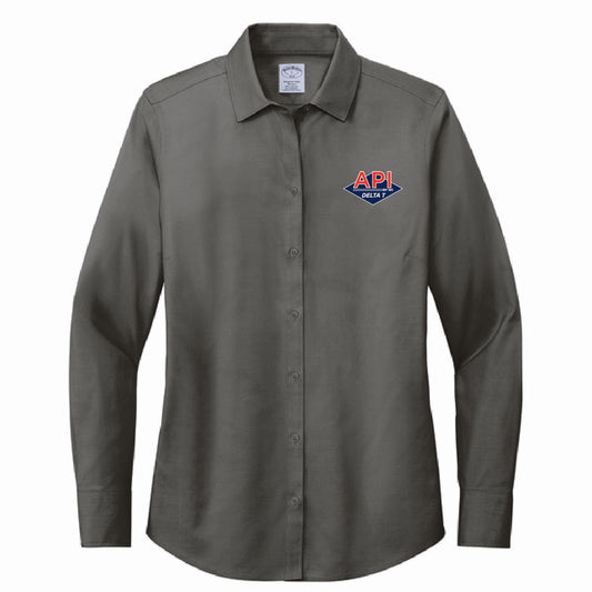 Brooks Brothers Women's Pinpoint Long Sleeve Shirt with API Logo