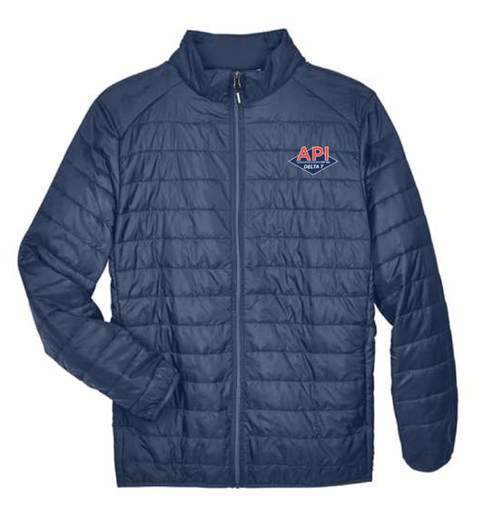 Core 365 Men's Packable Puffer Jacket with API Logo