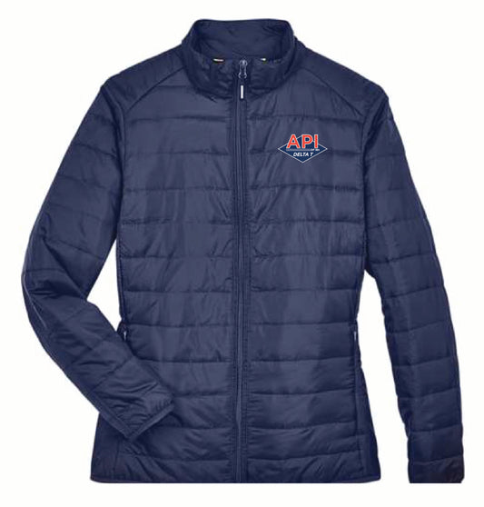 Core 365 Women's Packable Puffer Jacket with API Logo