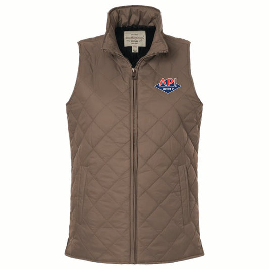 Weatherproof Women's Vintage Diamond Quilted Vest with API Logo