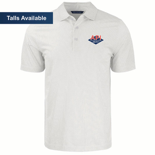 Cutter & Buck Men's Pike Symmetry Print Stretch Polo with API Logo