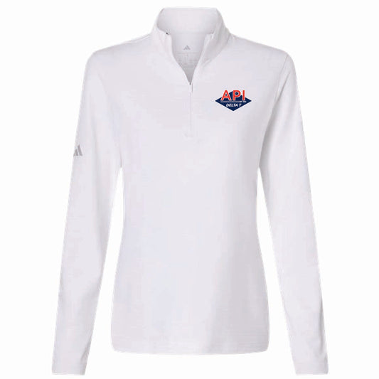Adidas Women's Textured Stripe 1/4 Zip Pullover with API Logo