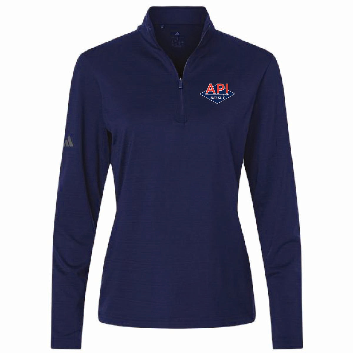 Adidas Women's Textured Stripe 1/4 Zip Pullover with API Logo