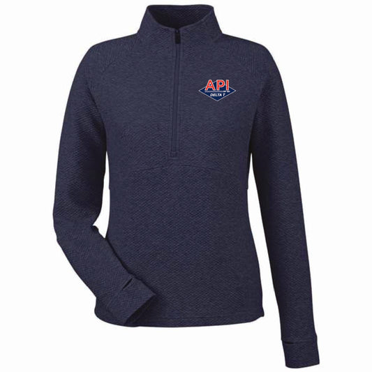 North End Women's Textured 1/4 Zip Pullover with API Logo