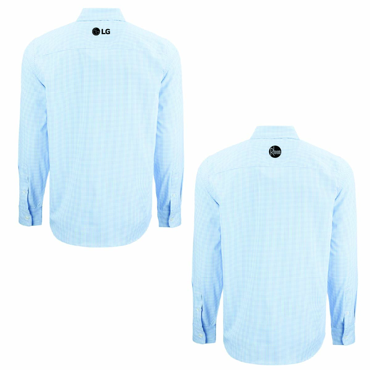 Cutter & Buck Men's Gingham Long Sleeve Dress Shirt with API Logo