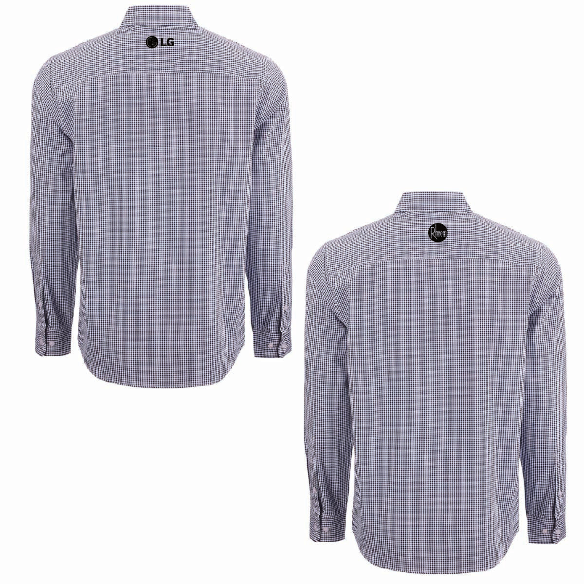 Cutter & Buck Men's Gingham Long Sleeve Dress Shirt with API Logo