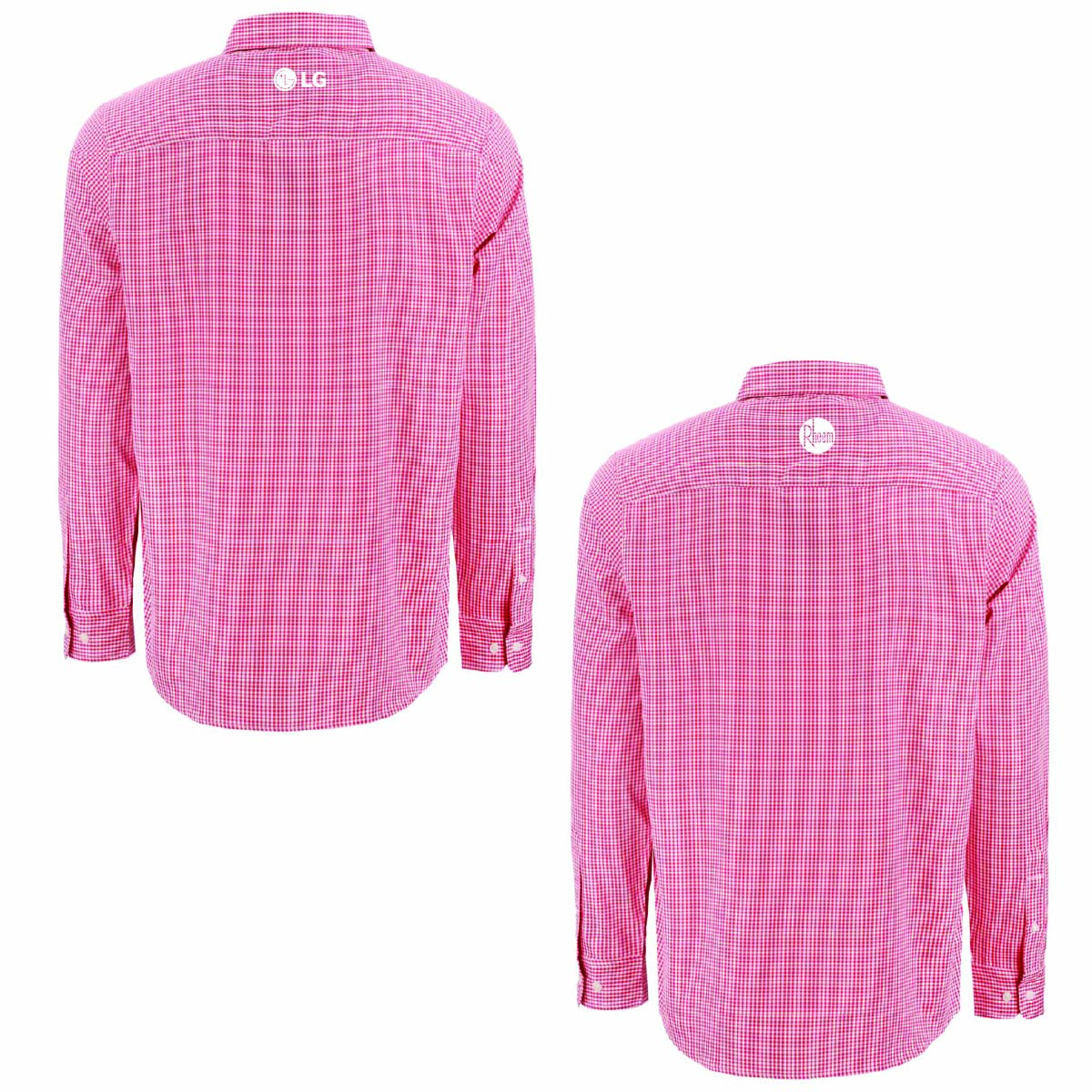 Cutter & Buck Men's Gingham Long Sleeve Dress Shirt with API Logo