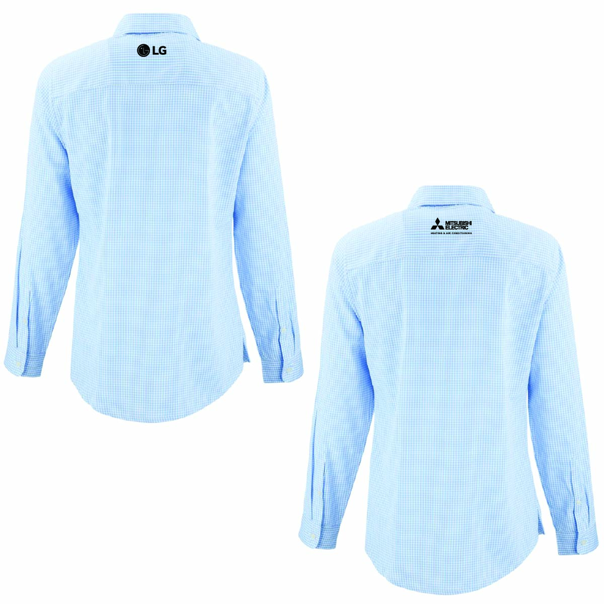 Cutter & Buck Women's Gingham Long Sleeve Dress Shirt with BellSimons Logo