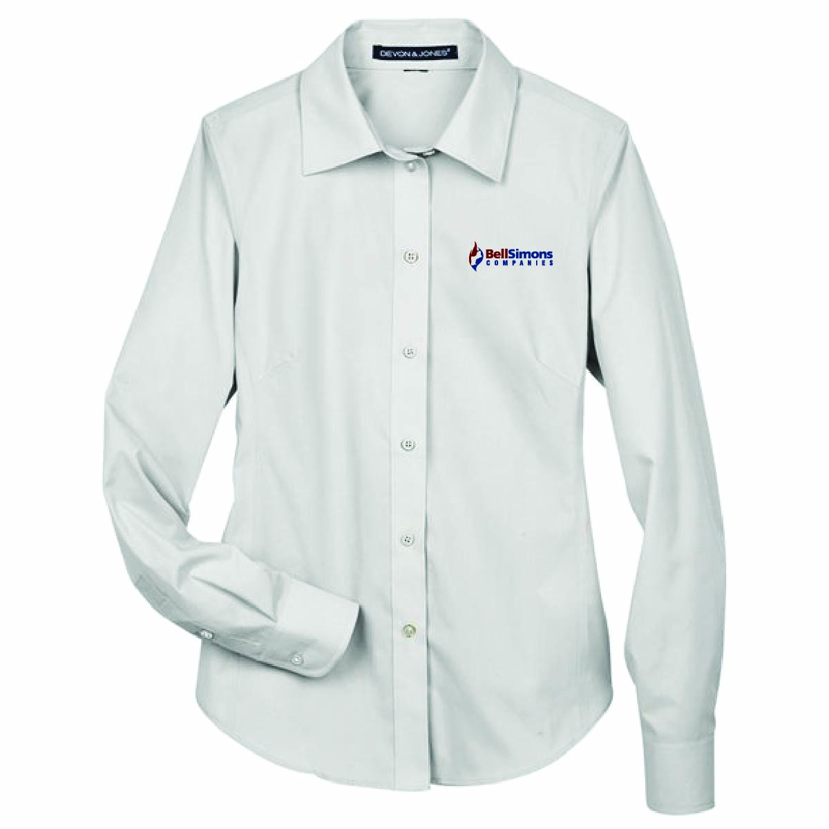 Devon & Jones Women's Broadcloth Woven Dress Shirt with BellSimons Logo