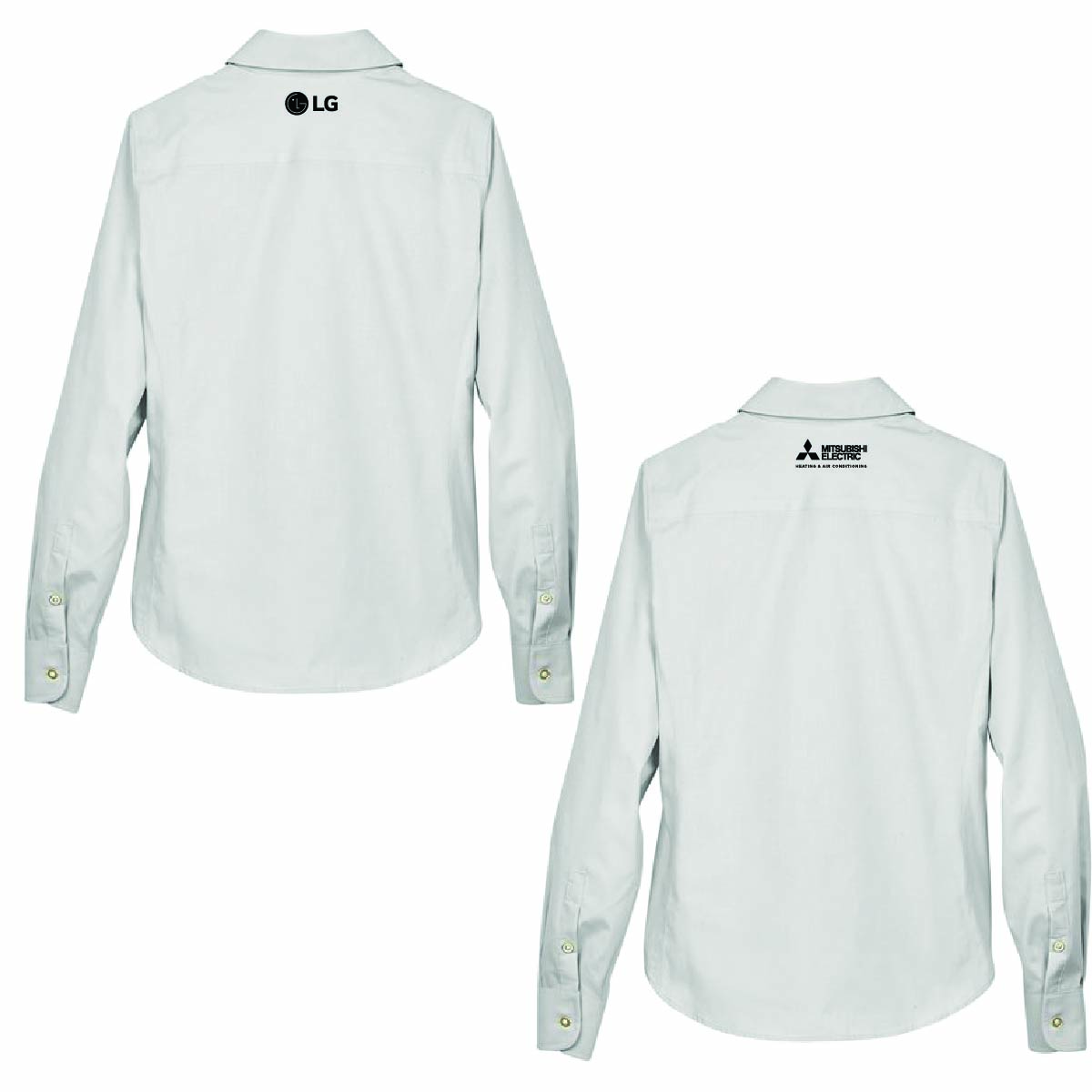 Devon & Jones Women's Broadcloth Woven Dress Shirt with BellSimons Logo