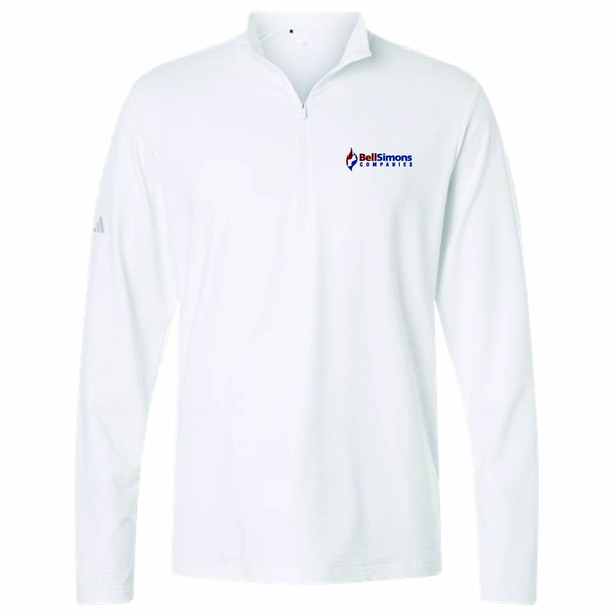 Adidas Men's Textured Stripe 1/4 Zip Pullover with BellSimons Logo