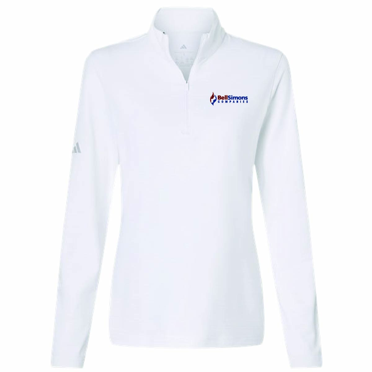 Adidas Women's Textured Stripe 1/4 Zip Pullover with BellSimons Logo