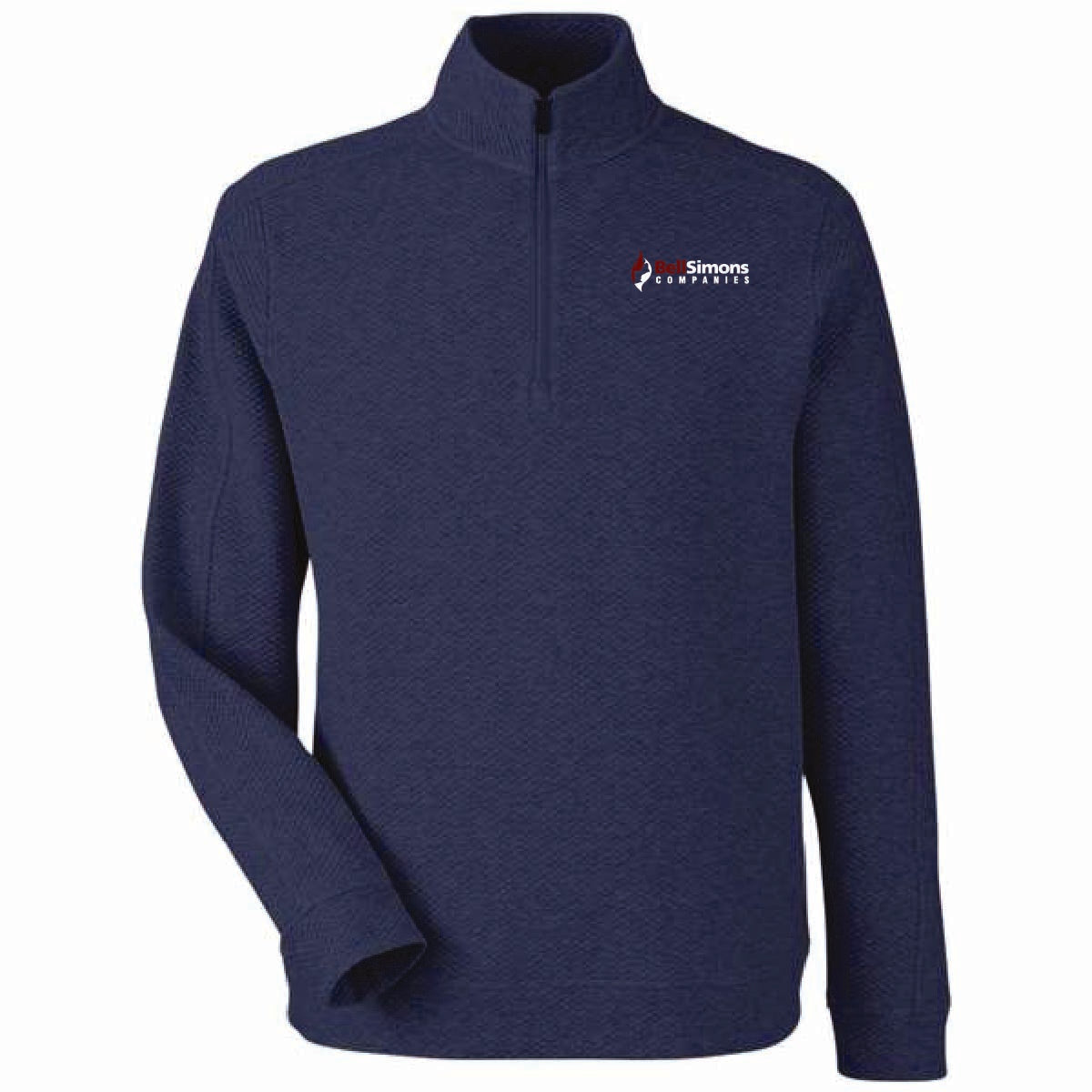 North End Men's Textured 1/4 Zip Pullover with BellSimons Logo