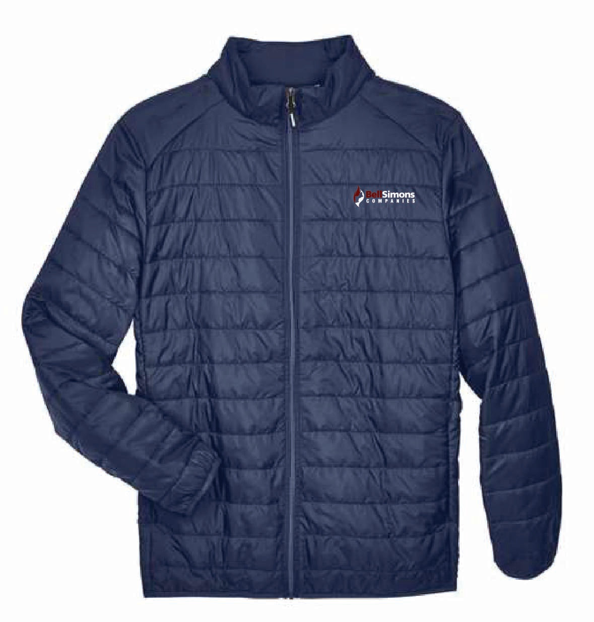 Core 365 Men's Packable Puffer Jacket with BellSimons Logo