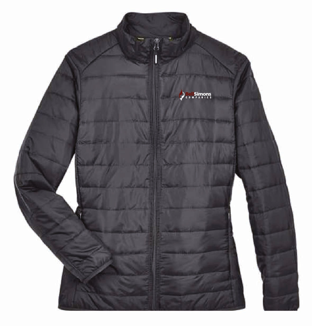Core 365 Women's Packable Puffer Jacket with BellSimons Logo