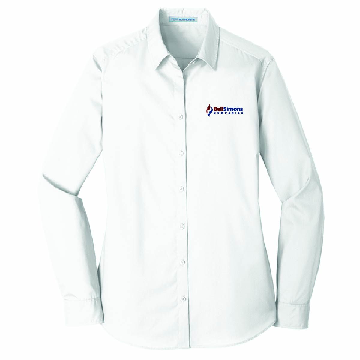 Port Authority Women's Long Sleeve Poplin Shirt with BellSimons Logo