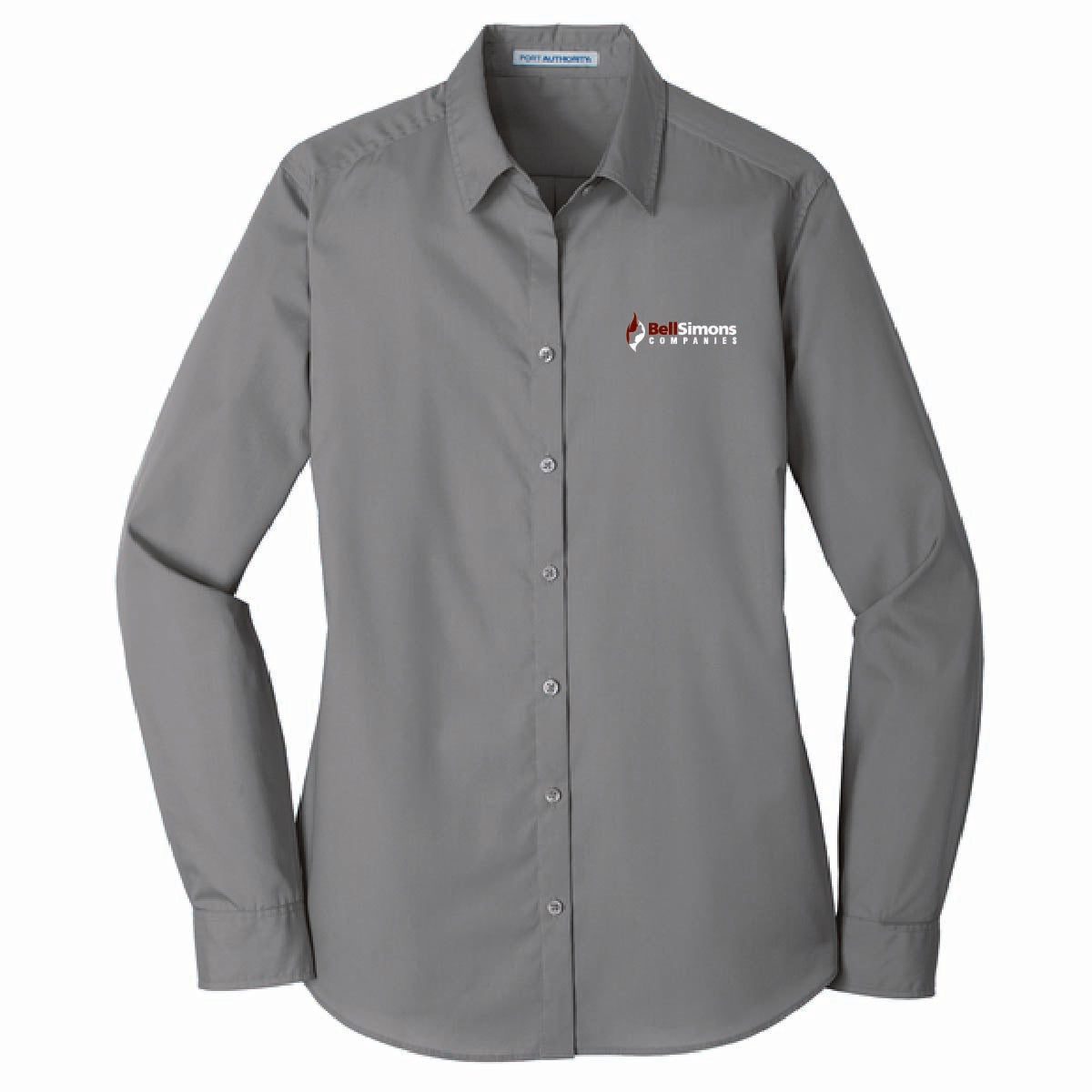 Port Authority Women's Long Sleeve Poplin Shirt with BellSimons Logo