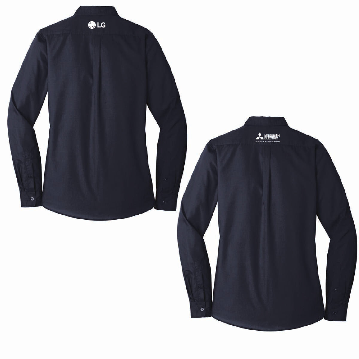Port Authority Women's Long Sleeve Poplin Shirt with BellSimons Logo