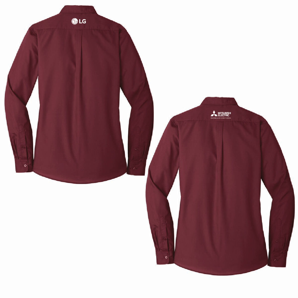 Port Authority Women's Long Sleeve Poplin Shirt with BellSimons Logo