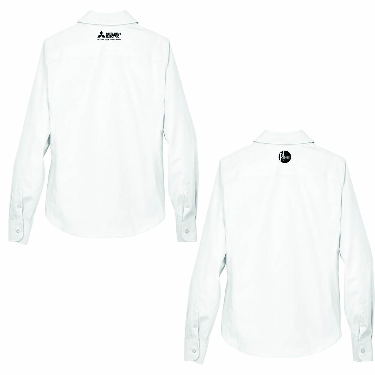 Devon & Jones Women's Broadcloth Woven Dress Shirt with C&L HVAC Logo