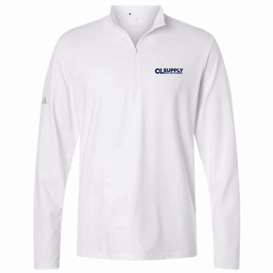 Adidas Men's Textured Stripe 1/4 Zip Pullover with C&L HVAC Logo