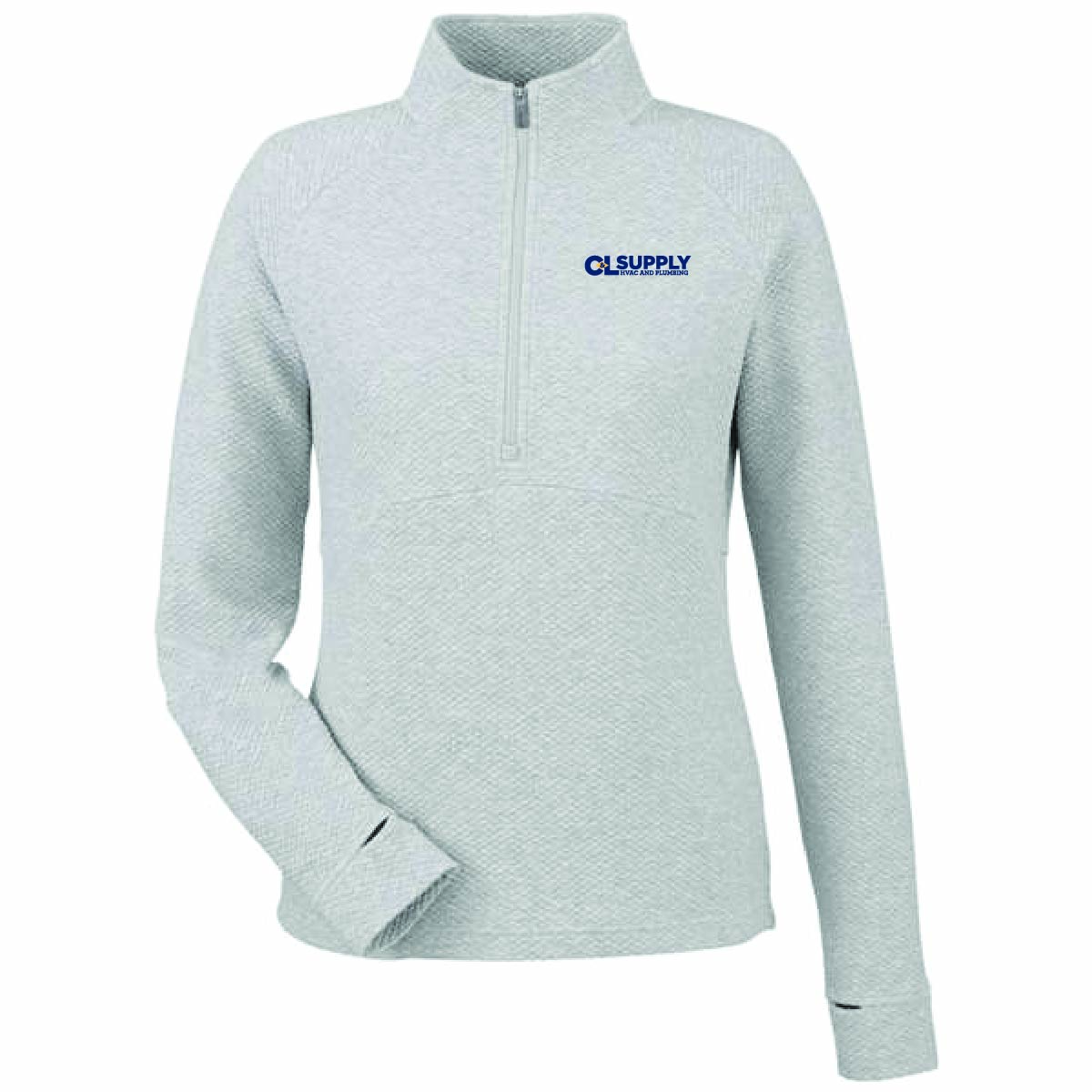 North End Women's Textured 1/4 Zip Pullover with C&L HVAC Logo