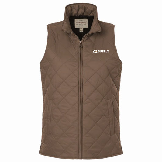 Weatherproof Women's Vintage Diamond Quilted Vest with C&L HVAC Logo
