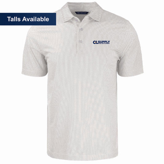 Cutter & Buck Men's Pike Symmetry Print Stretch Polo with C&L HVAC Logo