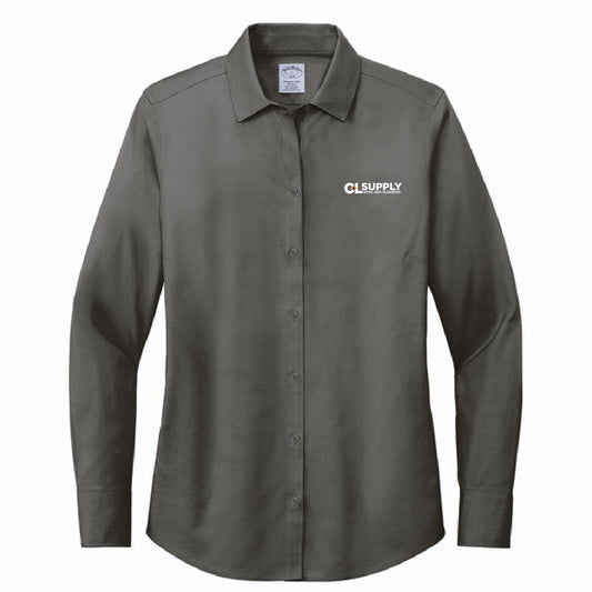 Brooks Brothers Women's Pinpoint Long Sleeve Shirt with C&L HVAC Logo