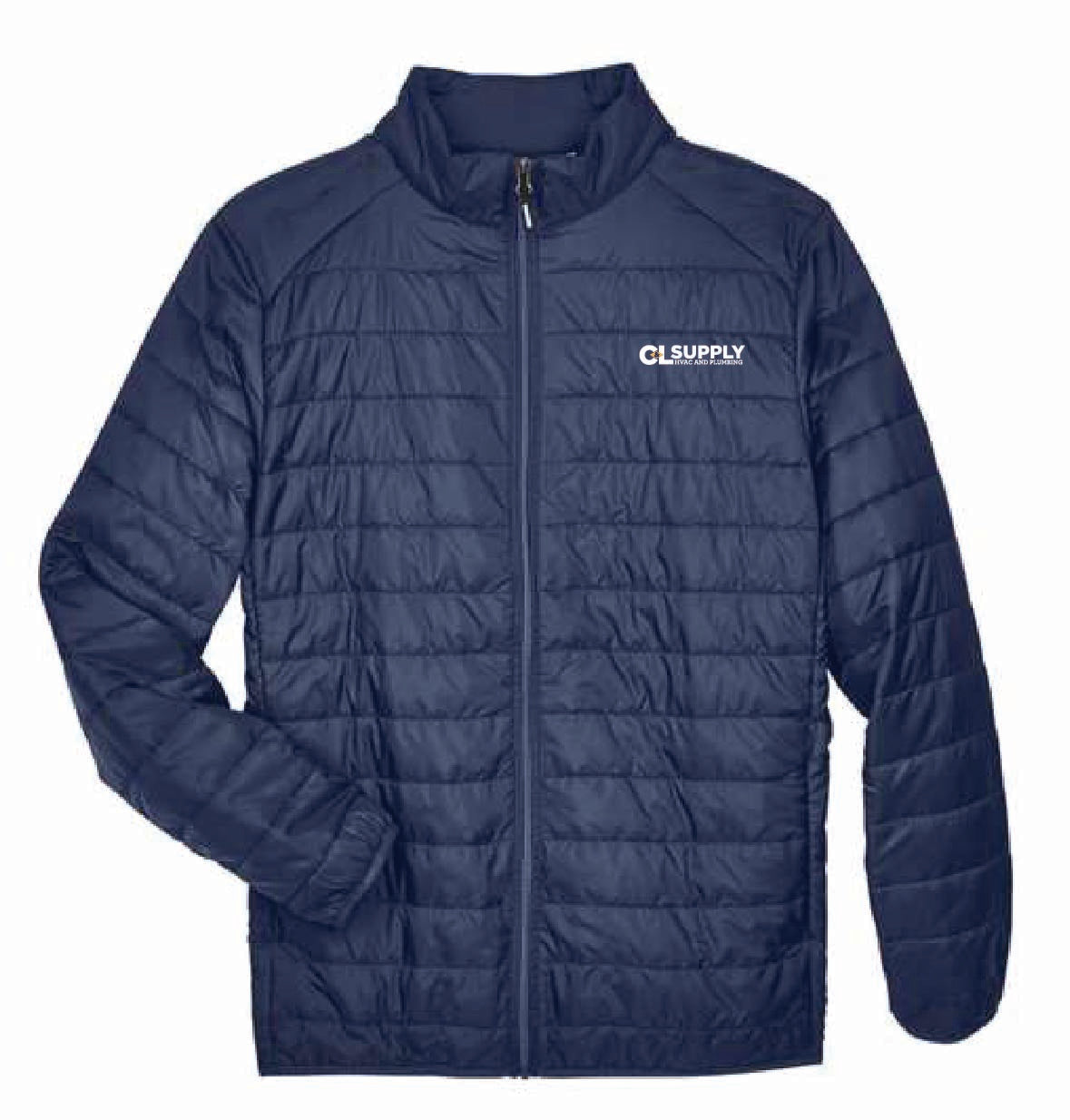 Core 365 Men's Packable Puffer Jacket with C&L HVAC Logo