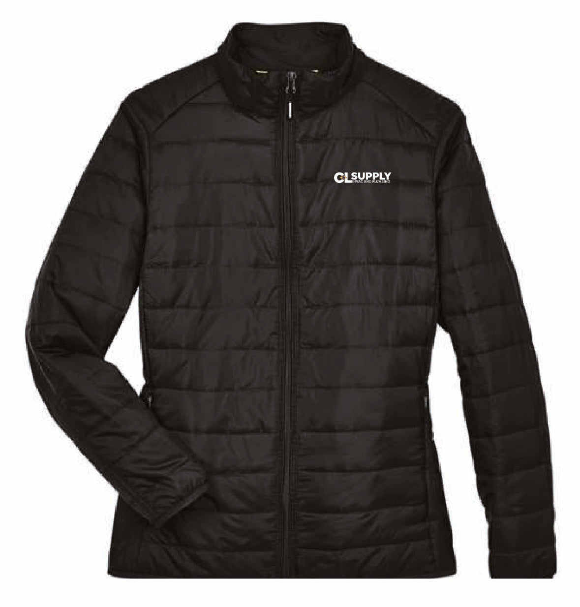 Core 365 Women's Packable Puffer Jacket with C&L HVAC Logo