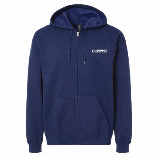 Gildan Unisex Full Zip Softstyle Hooded Sweatshirt with C&L HVAC Logo