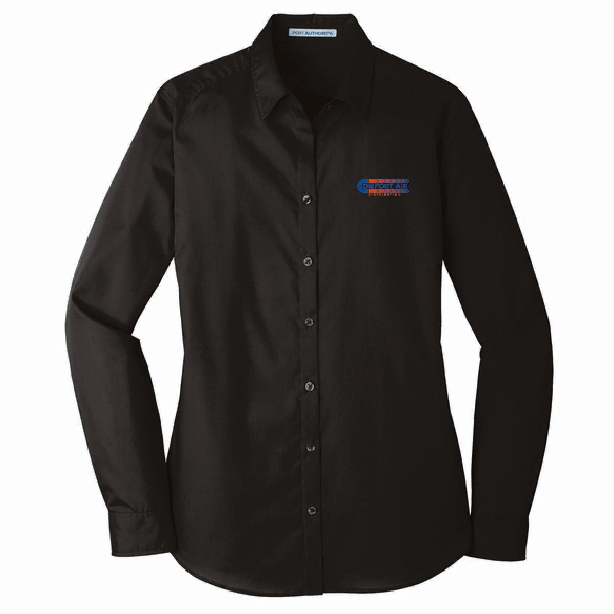 Port Authority Women's Long Sleeve Poplin Shirt with Comfort Air Logo