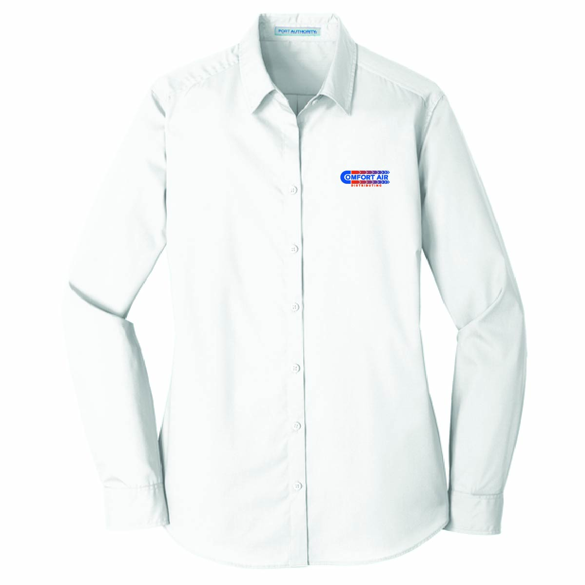 Port Authority Women's Long Sleeve Poplin Shirt with Comfort Air Logo