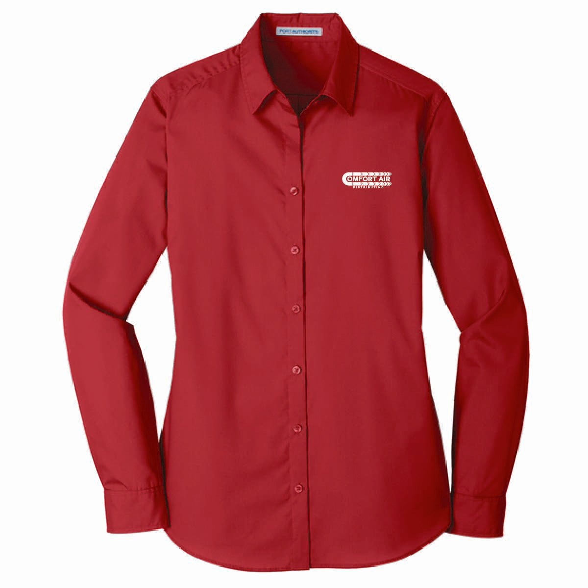 Port Authority Women's Long Sleeve Poplin Shirt with Comfort Air Logo