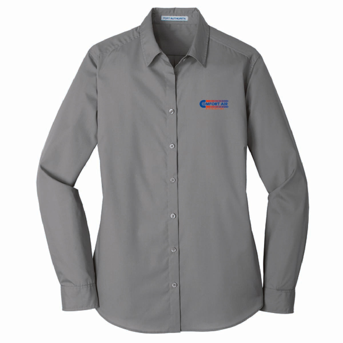 Port Authority Women's Long Sleeve Poplin Shirt with Comfort Air Logo