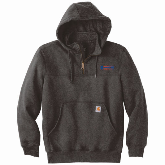 Carhartt Rain Defender Paxton Hooded Zip Mock Sweatshirt with Comfort Air Logo