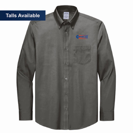 Brooks Brothers Men's Pinpoint Long Sleeve Shirt with Comfort Air Logo