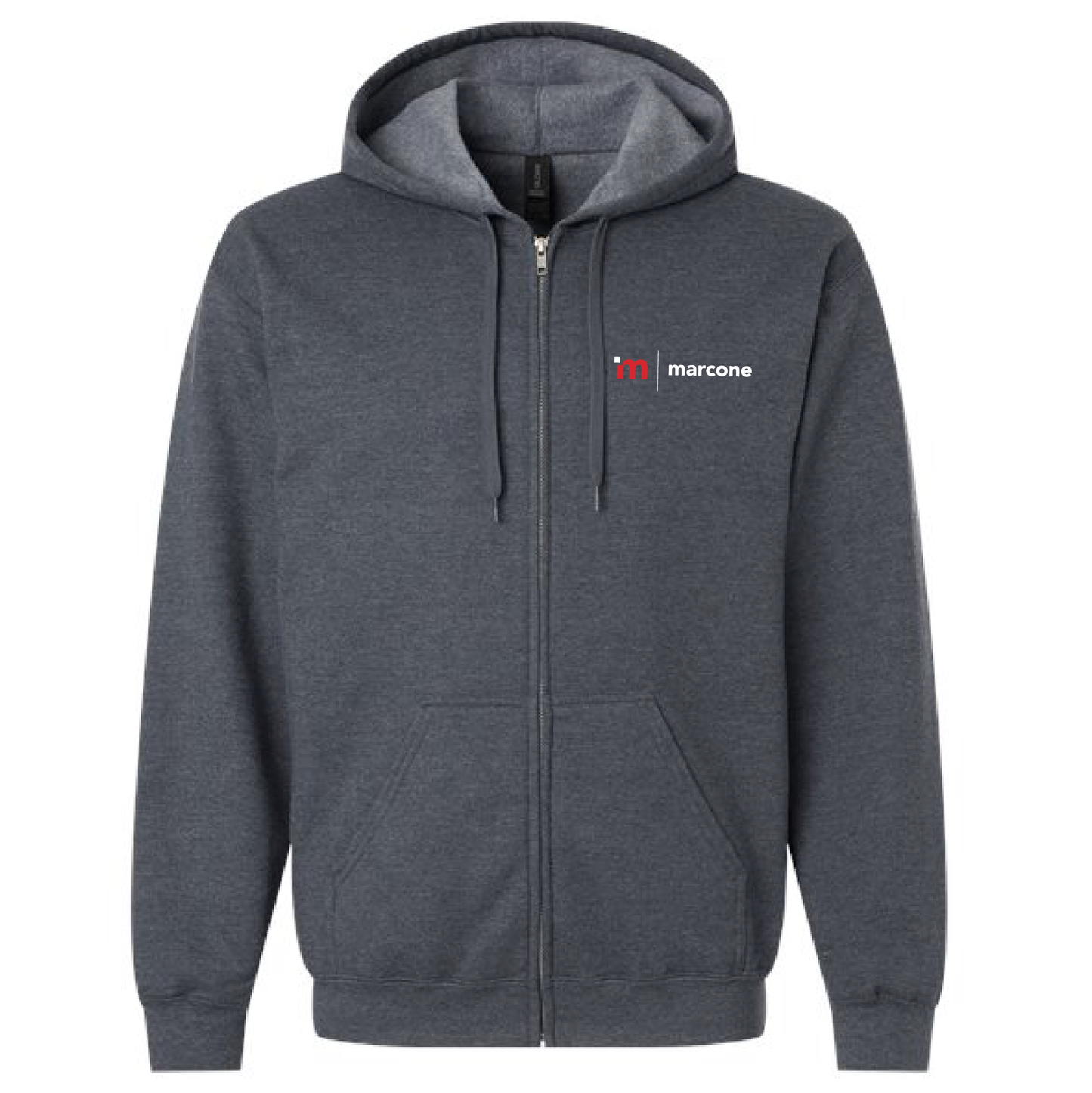 Gildan Unisex Full Zip Softstyle Hooded Sweatshirt with Marcone Logo