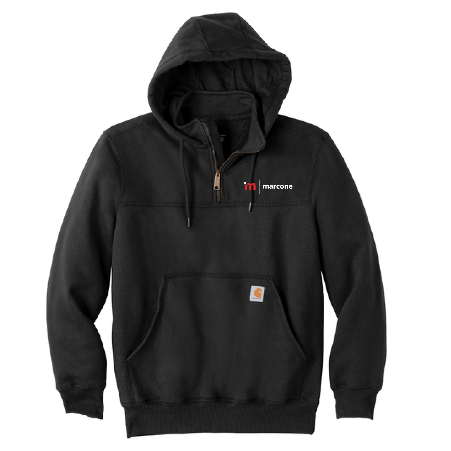 Carhartt Rain Defender Paxton Hooded Zip Mock Sweatshirt with Marcone Logo