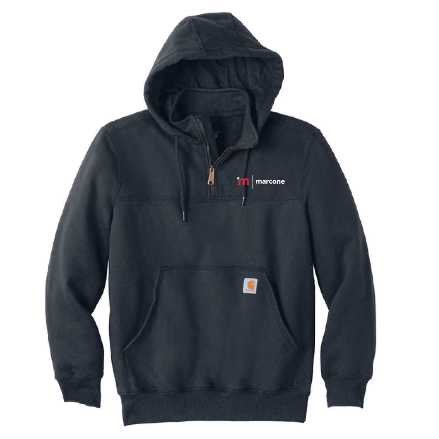 Carhartt Rain Defender Paxton Hooded Zip Mock Sweatshirt with Marcone Logo