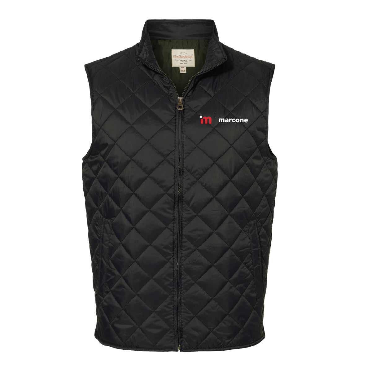 Weatherproof Men's Vintage Diamond Quilted Vest with Marcone Logo