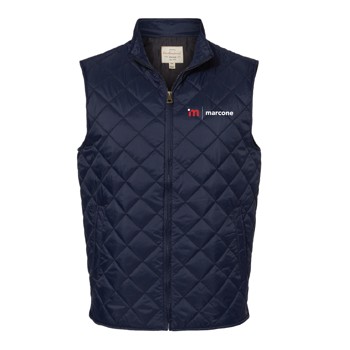 Weatherproof Men's Vintage Diamond Quilted Vest with Marcone Logo