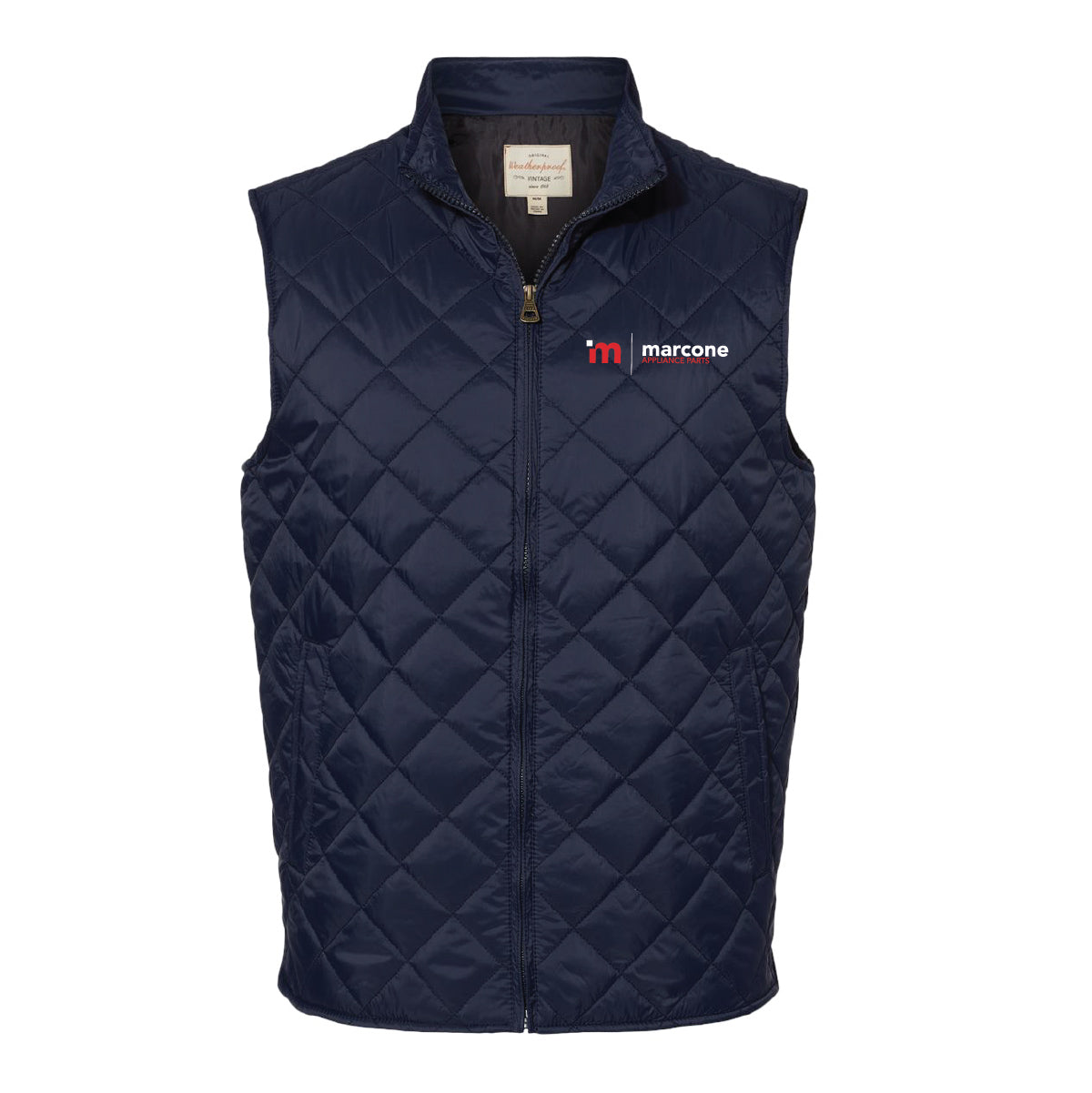 Weatherproof Men's Vintage Diamond Quilted Vest with Marcone Appliance Logo