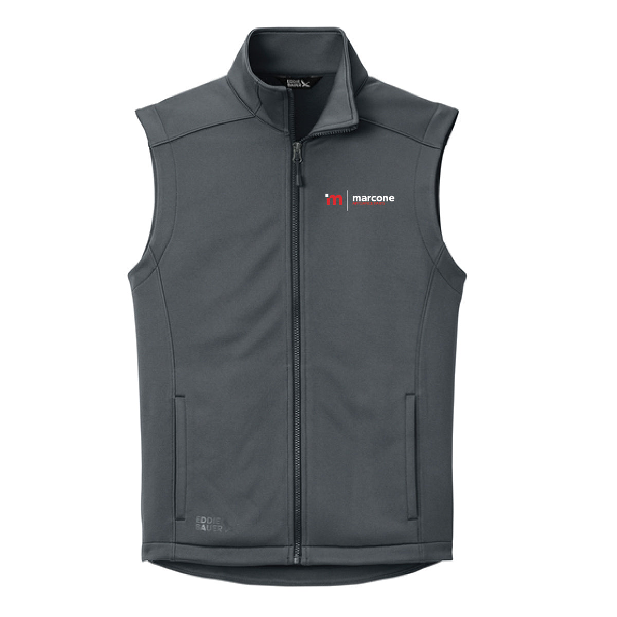Eddie Bauer Men's Smooth Mid Layer Fleece Vest with Marcone Appliance Logo