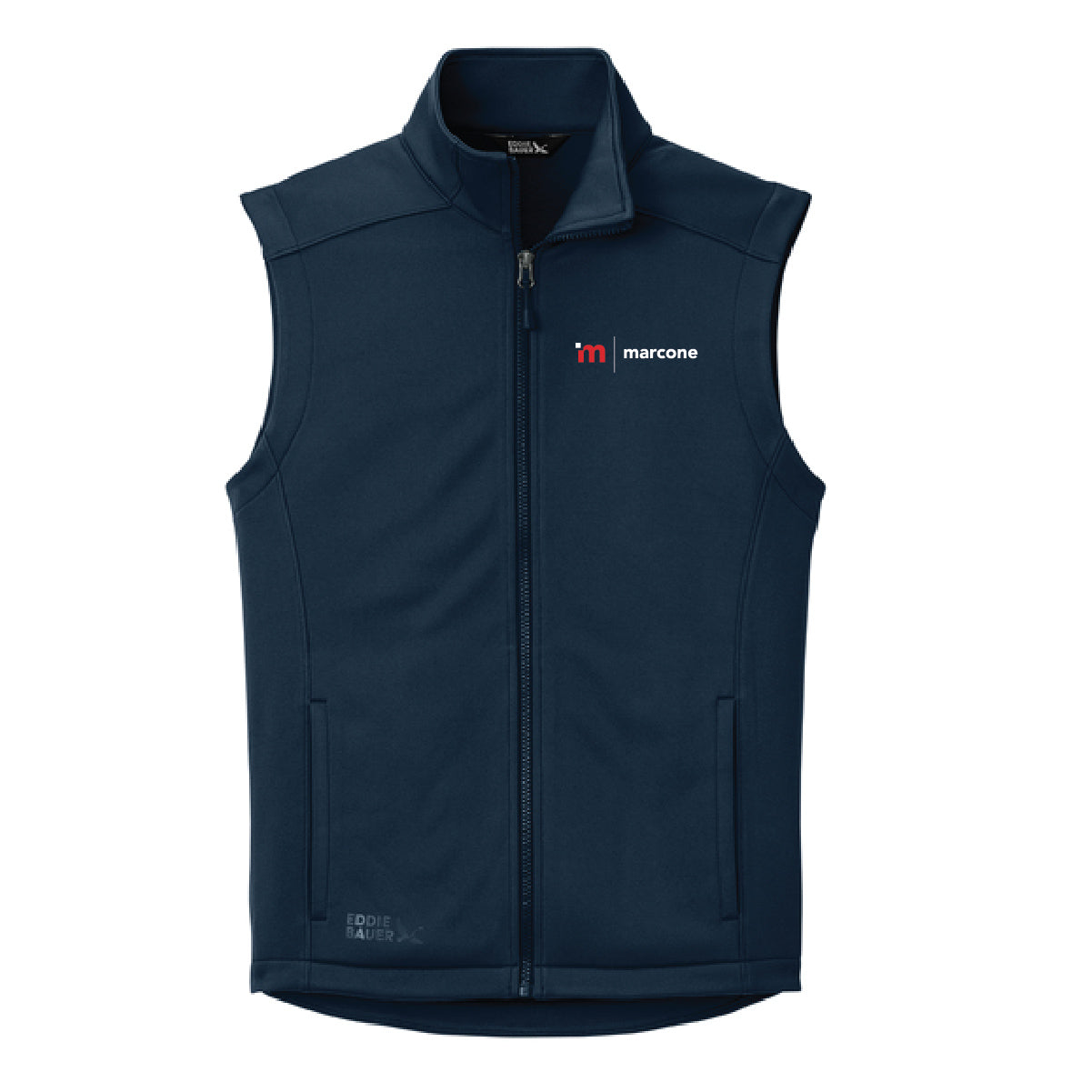 Eddie Bauer Men's Smooth Mid Layer Fleece Vest with Marcone Logo