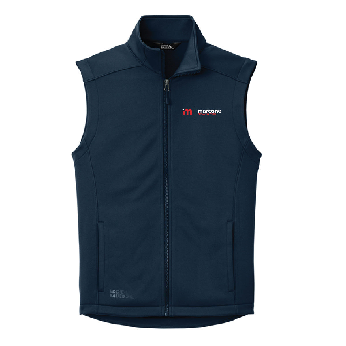 Eddie Bauer Men's Smooth Mid Layer Fleece Vest with Marcone Appliance Logo